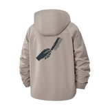 Hand Holding Comb Unisex Full-Zip Printed Waterproof Hooded Windbreaker