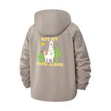 Llama Desert Humor Unisex Full-Zip Printed Waterproof Hooded Windbreaker