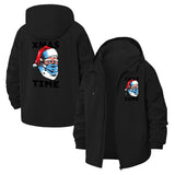 Santa Mask Xmas Time Unisex Full-Zip Printed Waterproof Hooded Windbreaker