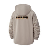 Smash Typography Unisex Full-Zip Printed Waterproof Hooded Windbreaker