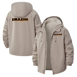 Smash Typography Unisex Full-Zip Printed Waterproof Hooded Windbreaker