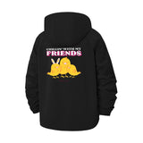 Chillin With My Friends Unisex Full-Zip Printed Waterproof Hooded Windbreaker