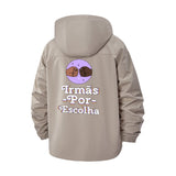 Sisterhood Fist-Bump Unisex Full-Zip Printed Waterproof Hooded Windbreaker