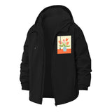 Modern Tulip Vase Unisex Full-Zip Printed Waterproof Hooded Windbreaker
