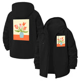 Modern Tulip Vase Unisex Full-Zip Printed Waterproof Hooded Windbreaker