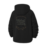 Thank You Mom Typography Unisex Full-Zip Printed Waterproof Hooded Windbreaker