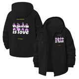 Veganism Is Love Unisex Full-Zip Printed Waterproof Hooded Windbreaker