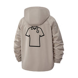 Outline Polo Shirt Graphic Unisex Full-Zip Printed Waterproof Hooded Windbreaker