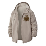 Rabbit Heart Unisex Full-Zip Printed Waterproof Hooded Windbreaker