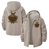 Rabbit Heart Unisex Full-Zip Printed Waterproof Hooded Windbreaker