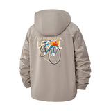 Bicycle Graphic Unisex Full-Zip Printed Waterproof Hooded Windbreaker