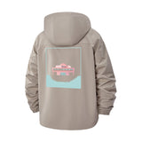 Vaporwave Diner Unisex Full-Zip Printed Waterproof Hooded Windbreaker