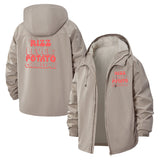 Rizz Level Potato Charisma Unisex Full-Zip Printed Waterproof Hooded Windbreaker
