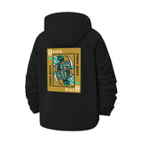 Death Card Tarot Unisex Full-Zip Printed Waterproof Hooded Windbreaker