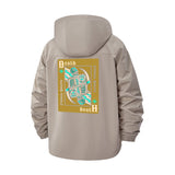 Death Card Tarot Unisex Full-Zip Printed Waterproof Hooded Windbreaker