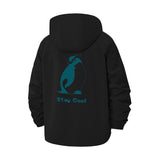 Stay Cool Penguin Unisex Full-Zip Printed Waterproof Hooded Windbreaker