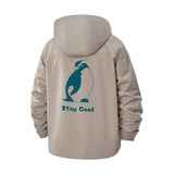 Stay Cool Penguin Unisex Full-Zip Printed Waterproof Hooded Windbreaker
