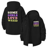 Some Girls Love Weed Unisex Full-Zip Printed Waterproof Hooded Windbreaker