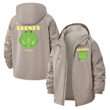 Chunky Frog Unisex Full-Zip Printed Waterproof Hooded Windbreaker
