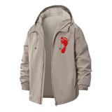 Bloody Footprint Unisex Full-Zip Printed Waterproof Hooded Windbreaker