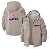 Monster Graphic Unisex Full-Zip Printed Waterproof Hooded Windbreaker