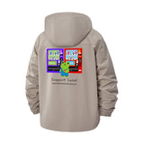 Cartoon Frog Vending Machine Unisex Full-Zip Printed Waterproof Hooded Windbreaker