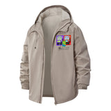 Cartoon Frog Vending Machine Unisex Full-Zip Printed Waterproof Hooded Windbreaker