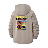 Boombox Graphic Unisex Full-Zip Printed Waterproof Hooded Windbreaker