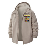 Boombox Graphic Unisex Full-Zip Printed Waterproof Hooded Windbreaker