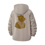 Dapper Pig Portrait Unisex Full-Zip Printed Waterproof Hooded Windbreaker