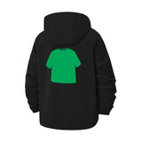 Bold Graphic Tee Motif Unisex Full-Zip Printed Waterproof Hooded Windbreaker