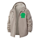 Bold Graphic Tee Motif Unisex Full-Zip Printed Waterproof Hooded Windbreaker