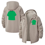 Bold Graphic Tee Motif Unisex Full-Zip Printed Waterproof Hooded Windbreaker