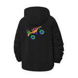 Monster Truck Unisex Full-Zip Printed Waterproof Hooded Windbreaker