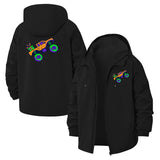 Monster Truck Unisex Full-Zip Printed Waterproof Hooded Windbreaker