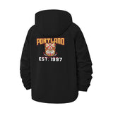 Portland Crest Unisex Full-Zip Printed Waterproof Hooded Windbreaker