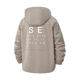 Inspirational Typography Unisex Full-Zip Printed Waterproof Hooded Windbreaker