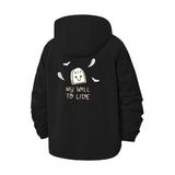 Funny Tombstone Unisex Full-Zip Printed Waterproof Hooded Windbreaker