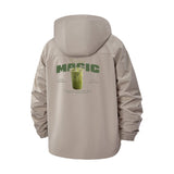 Matcha Magic Unisex Full-Zip Printed Waterproof Hooded Windbreaker