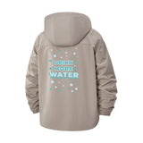 Hydration Reminder Unisex Full-Zip Printed Waterproof Hooded Windbreaker