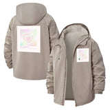 Pastel Heart Be Yourself Unisex Full-Zip Printed Waterproof Hooded Windbreaker