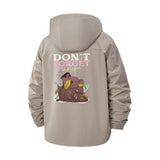Motivational Nature Illustration Unisex Full-Zip Printed Waterproof Hooded Windbreaker