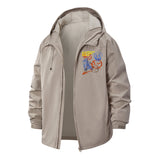Graffiti Skull Unisex Full-Zip Printed Waterproof Hooded Windbreaker
