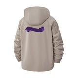 Minimal Brushstroke Unisex Full-Zip Printed Waterproof Hooded Windbreaker
