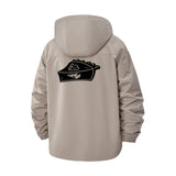 Pie Slice Graphic Unisex Full-Zip Printed Waterproof Hooded Windbreaker