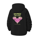 Hyped on Love Unisex Full-Zip Printed Waterproof Hooded Windbreaker