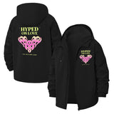 Hyped on Love Unisex Full-Zip Printed Waterproof Hooded Windbreaker
