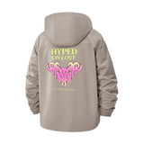 Hyped on Love Unisex Full-Zip Printed Waterproof Hooded Windbreaker
