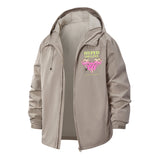 Hyped on Love Unisex Full-Zip Printed Waterproof Hooded Windbreaker
