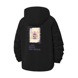 Cozy Winter Cabin Unisex Full-Zip Printed Waterproof Hooded Windbreaker
